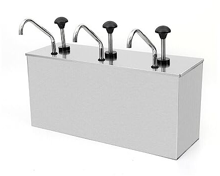 unkonwcy GewüRzpumpenspender Saucenspender Senf Ketchup Spender Edelstahl Pump SoßEnspender Dispenser BehäLter Pumpspender Senfspender Dosierspender Sojasaucenpumpe FüR SojasoßE Essig 3KöPfex4L