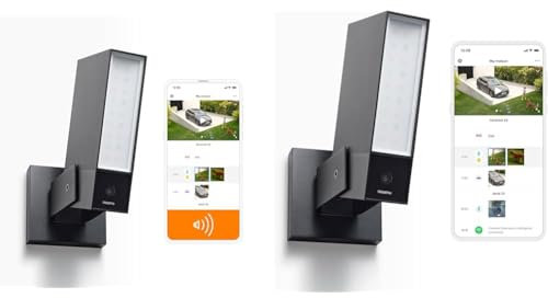 Netatmo Caméra de Surveillance Extérieure Intelligente avec Sirène 105dB, WiFi,Eclairage Intégré 12W & Caméra de Surveillance Extérieure Connectée Intelligente avec Éclairage Intégré 12W