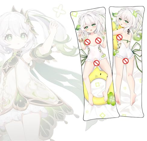 GUANBBD-Anime Körperkissen Nahida Dakimakura Anime Umarmung Körper Kissenbezug Kissenbezug Doppelseitig bedruckter Kissenbezug-Nahida-b,50x150cm-shortplush