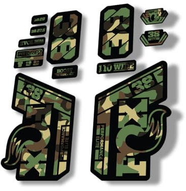 Gabel Ersatz Aufkleber kompatibel für Fox 38 2021 Performance Elite Series Camo (matt)