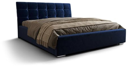 Verona Idee Polsterbett Luka mit Lattenrost Metallrahmen Bettkasten 120x200 Blau