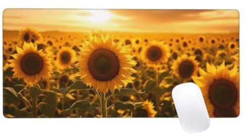 Large Gaming Mouse Pad 800x300mm, Sunset Mouse Mat Flower Mouse Pad with Stitched Edges, Office Desk Mat, Extended XXL Mousepad with Anti-Slip Base, Desk Pad for Desk Keyboard Decor, Women Gifts Z2-96