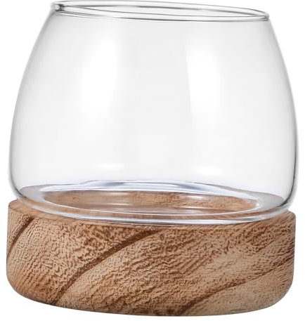 POPETPOP Centre De Table Rond en Verre pour Aquarium Vase Décoratif pour Aquarium Base Stable Et Sûre