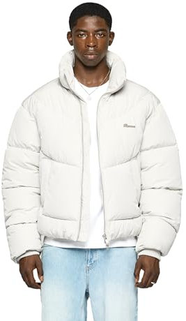Burocs Matte Puffer Jacket - Light Grey - Jacke Herren - 2-Wege Reißverschluss - Metall Logo - Innentasche mit Reißverschluss - Kordelzug, Größe:XS, Farbe:Light Grey