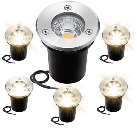 Lampadine per Piscina LED Well 3W COB Mini faretto da Paesaggio per Esterni Paesaggio Flood vialetto terrazza Gradino Giardino (Colore: Bianco Dimensioni: 24V)