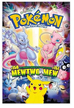 Poster, Motiv: Pokémon Die Erste Filmposter, Schlafzimmer, Dekoration, Landschaft, Büro, Raumdekoration, Geschenk, 30 x 45 cm