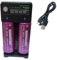 PUJIMAX 26650 Charger Set with Rechargeable Battery 5000mAh, 3.7V Output, 2-Slot Battery Charger, Portable High Lumens for Running, Camping, Emergency & Home Appliances