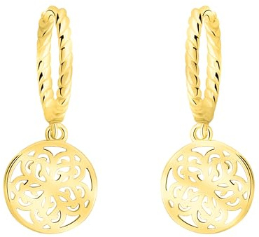 SOFIA MILANI - Damen Ohrringe 925 Silber - vergoldet/golden - Blumen Kreis Ohrhänger - E3030
