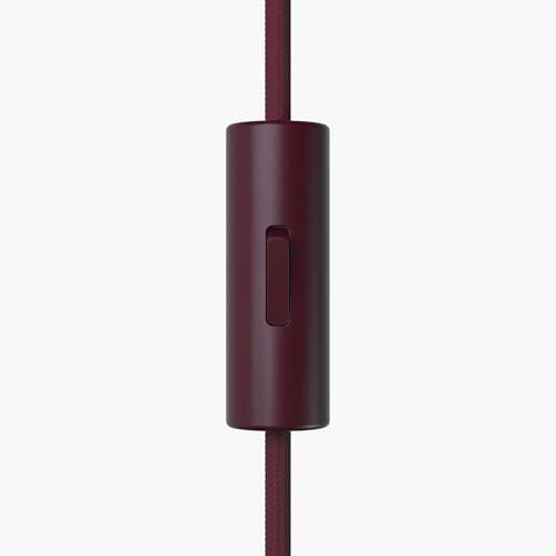3x Stück - Lightstock Tasteful Switch, Zylindrischer Schalter, 1-pol., mit Erdungsklemme, Bordeaux-Rot