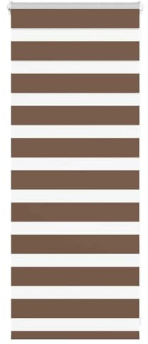 vidaXL Zebrarollo Braun 60x100 cm Stoffbreite 55,9 cm Polyester, Zebra-Rollo, Doppelrollo, Zebra-Jalousie für Fenster, Doppelrollo, Zebra-Rollo