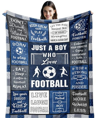 Football Gifts for Boys, Boys Football Gifts, Football Gifts for Men, Gifts for Football Lovers, Gift Ideas for Football Lovers, Gifts for Football Fans, Football Bedding, Football Blanket 150X130CM