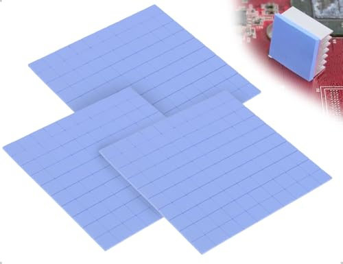 Emezddo 3 stycken värmeledande kuddar, återanvändbara silikontermiska kuddar, används för PC laptop kylfläns SMD-kylare CPU hem kontor elektronisk (0,5 mm, 1 mm, 1,5 mm)