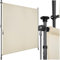 tectake® tenda da sole per esterno verticale, tende da sole per esterno frangivista balcone senza fori, con manovella, poliestere opaco, protezione UV, aste telescopiche - 150 x 310 cm, Beige