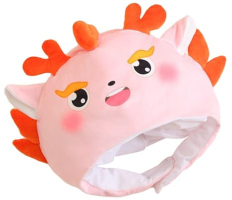 MAGICLULU Drachenkopfhut Aus Plüsch Und Pp-Baumwolle Drachen-Cosplay-Hut Für Partys Fotografie Und Kostüme Drachenkopfbedeckung Als Partygeschenk Oder Requisite