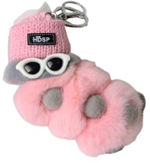 Inworm Schlüsselanhänger Paar Raupe Anhänger Fell Ornament Geschenk Kawaii Tasche Hängend Mini Mode Orange Muster 4