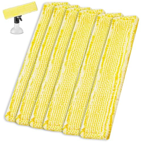 6 Window Vac Cleaning Pads Replacement with Velcro, Vacuum Cleaner Floor Mop Cover Accessories,Swipping Steam Microfibre Cloths Spares compatible with Karcher WV2 WV5 WV6 Plus Premium for Spray Bottle