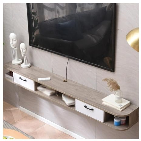 CJHFR472SG Medienkonsole Schwebender TV-Ständer mit Türen, Media Console Entertainment Center for Unter-TV-Aufbewahrungsschrank Unterhaltungszentrum(Grigio)