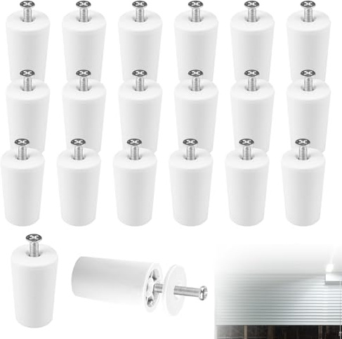 20 Stück Anschlagpuffer Stopper für Rollladen, Rolladen Stopper 40mm Langlebige Rolladenstopper Weiß mit Schraube und Scheibe Anschlagstopper für Rollladen Rolladenpanzer Lamellen