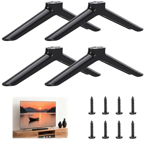 2 Set TV-Ständer Sockelfüße, rutschfeste Universal-TV-Beine für TCL 32 40 49 50 55 Zoll Fernseher, TV-Füße kompatibel mit Samsung Hisense Sharp TVs, Ersatzständer mit 8 Schrauben