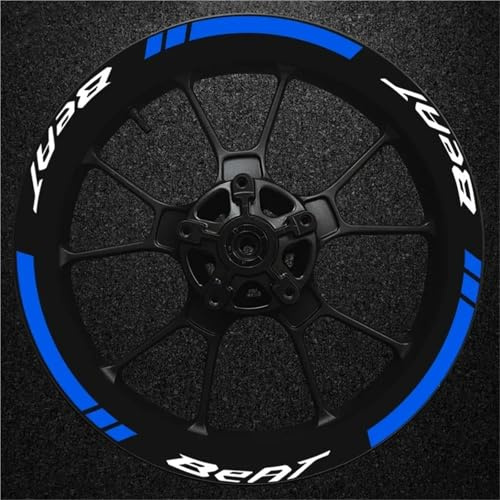 Felgen Aufkleber Motorrad-Felgenaufkleber Für Für Beat Fi V1 V2 14 Zoll – Reflektierende Aufkleber, Nabenaufkleber, Streifen-Aufkleber-Set Motorrad Dekor Felgenaufkleber(Farbe 5)