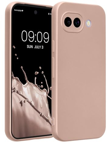 kwmobile Handyhülle für Google Pixel 10a Hülle - weiche Silikon Case metallisch schimmernd - Schutzhülle Cover - Metallic Rosegold
