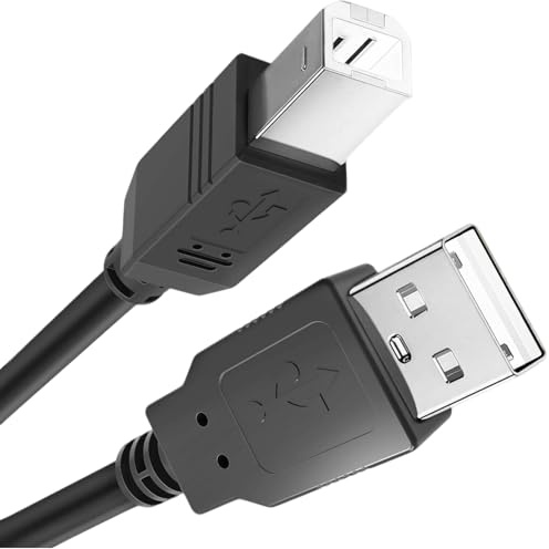 MIDI-Kabel für Instrumente, USB Druckerkabel, USB-B-Kabel für DJ-Midi-Controller, Scannerkabel 2.0 Typ B Kabel A auf B, für DJ-Midi-Controller, Tastaturen, Sampler, Effektpads, Synthesizer 5m