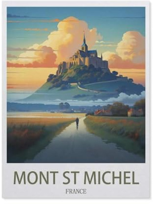 Jigsaw Puzzle 1000 Pieces,Mont St Michel France,Paper Children Toys Decompression Game(38x52cm)-DZ58