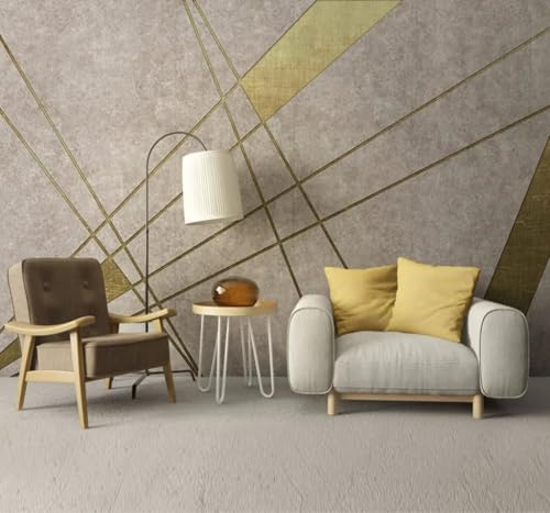 Retro Luxuriös Golden Geometrisch Künstlerisch 3D Tapeten Tapete Luxus Home Esszimmer Fototapete Effekt Wohnzimmer Schlafzimmer Kinderzimmer-300cm×210cm