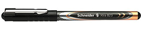 Schneider Schreibgeräte Xtra 823 Rollerball Pen Stainless Steel Conical Tip 0.3 Carbon Look Black