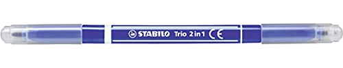 STABILO - Filzstift und Fineliner in einem - Trio 2 in 1 - Einzelstift - blau