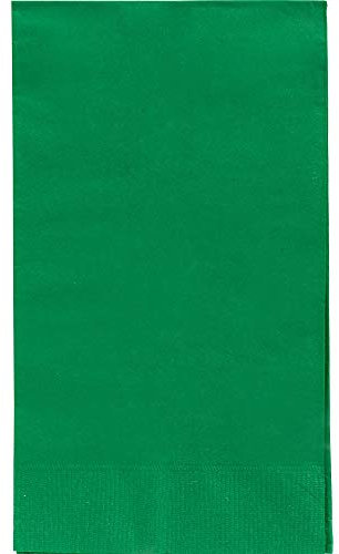 Amscan 63215.03 Premium Big Party Pack 2‑Ply Guest Towels, Festive Green Plates, Paper