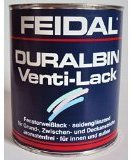 Feidal Duralbin Venti Lack , Ventilack 1-2-3 Grund, Zwischen u. Deckanstrich / weiss / reinweiss RAL 9010, seidenglänzend / 250 ml / auf Lösemittelbasis / Alkydharzbasis / feuchtigkeitsregulierender Speziallack für Holz v. Fachmann für Industrie u. Handwerk