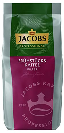 Jacobs Professional Frühstückskaffee Filterkaffee, 1kg gemahlener Kaffee aus Arabica & Robusta-Bohnen, Intensität 4/5