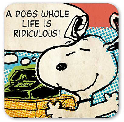 Logoshirt® Peanuts | Snoopy I A Dog's Life I Untersetzer | Kork | 10x10cm | langlebiger Druck | Lizenziertes Originaldesign