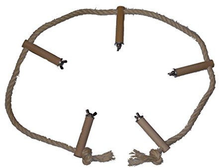 pipano Sitzseil 100-350 cm Sisal 12 mm für Vogelkäfig, Kletterseil, Nymphensittich, Wellensittich, PS5212 (200 cm)