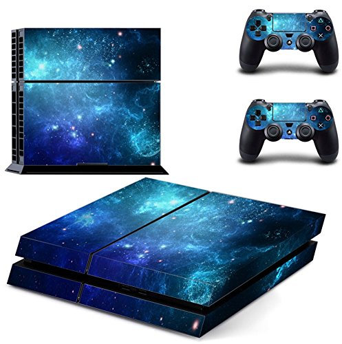 Wondder PS4 Haut Aufkleber, Schutz Vinyl Aufkleber Haut Aufkleber für PS4 Konsole + 2 Controller Skins + 2 x Silikon Daumen Griffe (Farbe 9)