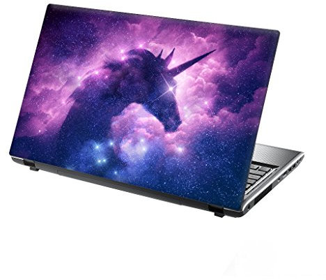 TaylorHe Folie Sticker Skin Vinyl Aufkleber mit bunten Mustern für 15 Zoll 15,6 Zoll (38cm x 25,5cm) Laptop Skin Einhorn in bunten Wolken
