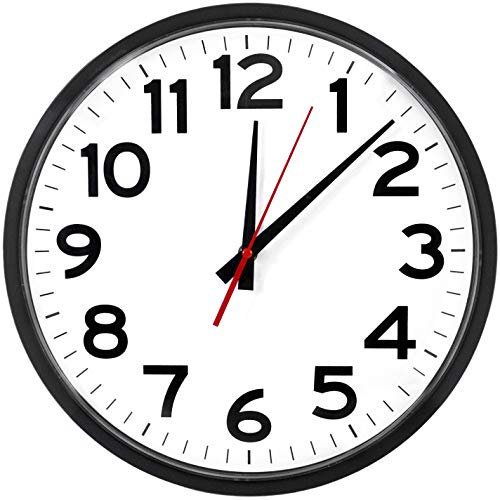 The Ultimate Wall Clock | 35,6 cm | modern | atomar | analog | Zuhause | Büro | Schule | Fitnessstudio | Indoor | Outdoor | Sets automatisch | Markenfrei | klassisch | schwarz | batteriebetrieben |
