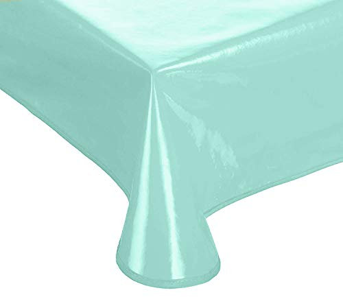 Schwar Textilien Lacktischdecke Gartentischdecke Küchentischdecke abwaschbar in vielen Fb.+ Gr. Farbe hell türkis Größe 160 cm rund