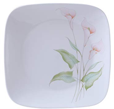 Corelle-2Pcs-Sq.Small Plate-Sq.Lily Ville-16.5 cm