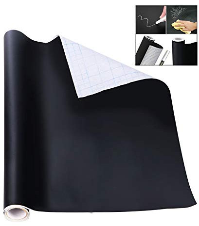 Enzege Abnehmbare Tafelfolie Schwarz Selbstklebende Kreidetafel Aufkleber 45 x 200cm