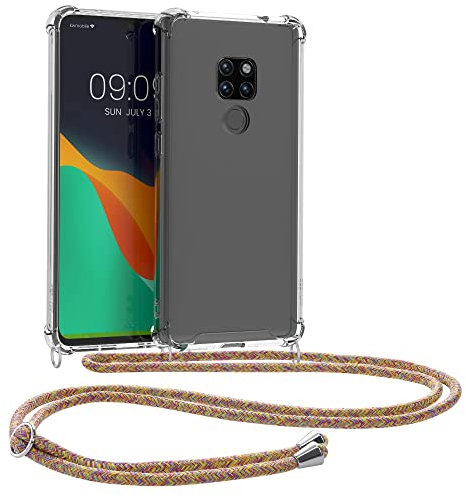 kwmobile Necklace Case kompatibel mit Huawei Mate 20 Hülle - Silikon Cover mit Handykette - Band Handyhülle Mehrfarbig Transparent