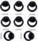 Black Single Hole Round Cabinet Knob Drawer Door Cupboard Drop Ring Pull Handle with Screws