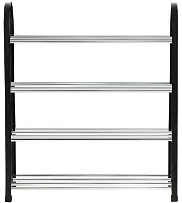 Haofy Schuhregal Organizer, Kunststoff & Aluminium Metall DIY Stehschuhregal, Geeignet für Schrank, Eingangsbereich, Schlafzimmer(4 Tiers,50 * 19 * 58CM)