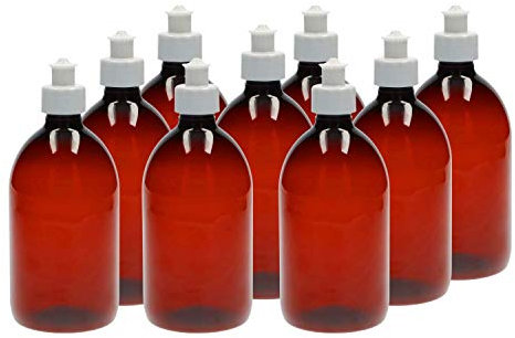 VENTON 9er Set Leere Plastikflaschen zum Befüllen 1L I Braune Abfüll-Flaschen aus Kunststoff mit Push-Pull Deckel I Reise-behälter I Nachfüllflaschen I Große leere Fläschchen 1L