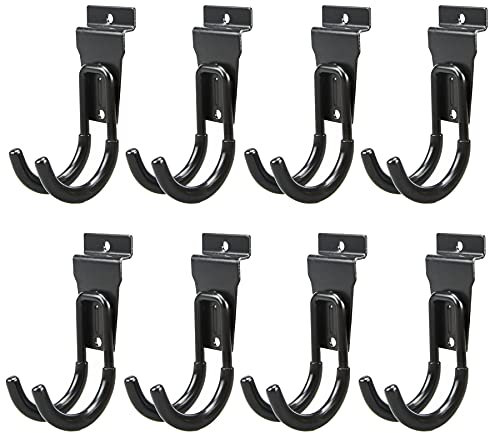 ATOOLA Slatwall Haken, robustes Slatwall-Zubehör, schwarze Lamellenwand-J-Haken, 8 Stück