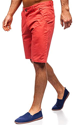 BOLF Uomo Pantaloncini Corti Bermuda Sportivi Pantaloni per Il Tempo Libero Eleganti in Tessuto Estivi Chino Casual Street Style 1140 Rosa S [7G7]