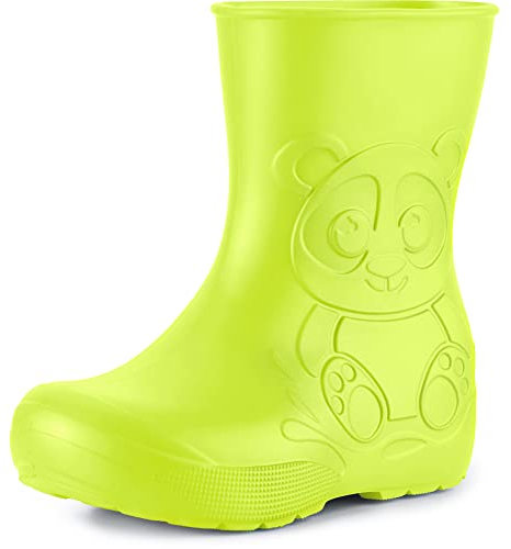 Ladeheid Stivali pioggia bambino e Bambina in EVA Stivaletti Pioggia per bambini in gomma e resistenti LA-CA-10 (Lime, 32/33 EU)
