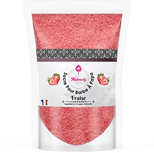 Misskandy®-Zuckerwatte Zucker, Aromazucker 500 Gr Erdbeere (Natürliche Aromen und Farbstoffe) für Zuckerwattemaschine