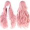 IMISSU 80cm langes lockiges Naturhaar Cosplay Perücke mit Pony Buntes Halloween Kostüm Party Perücken für Frauen (Pink)